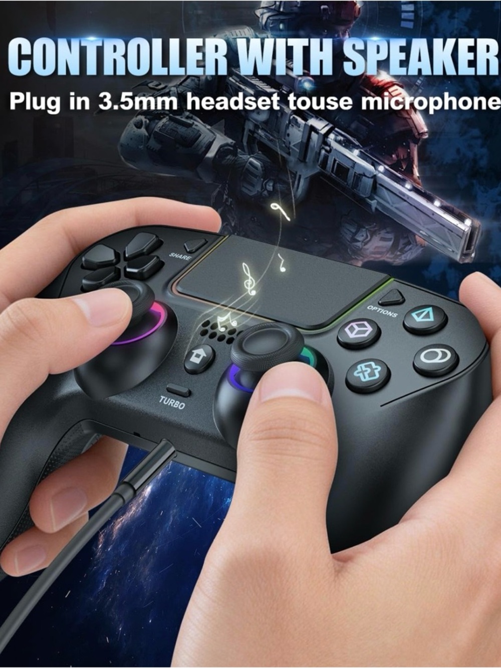 Guoc LED Wireless Gaming Controller for PS5
